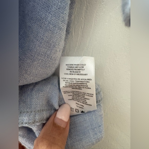 Mens Rails Fairfax Blue Melange Patch Pocket Cotton Shirt XL - Picture 7 of 7